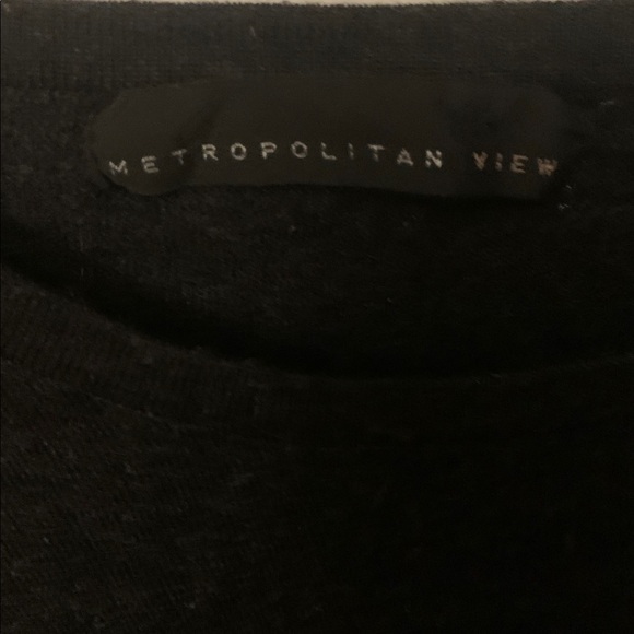 Sleek Metropolitan View 85% Australian Merino Wool Black Crewneck Sweater SZ L - Picture 2 of 6